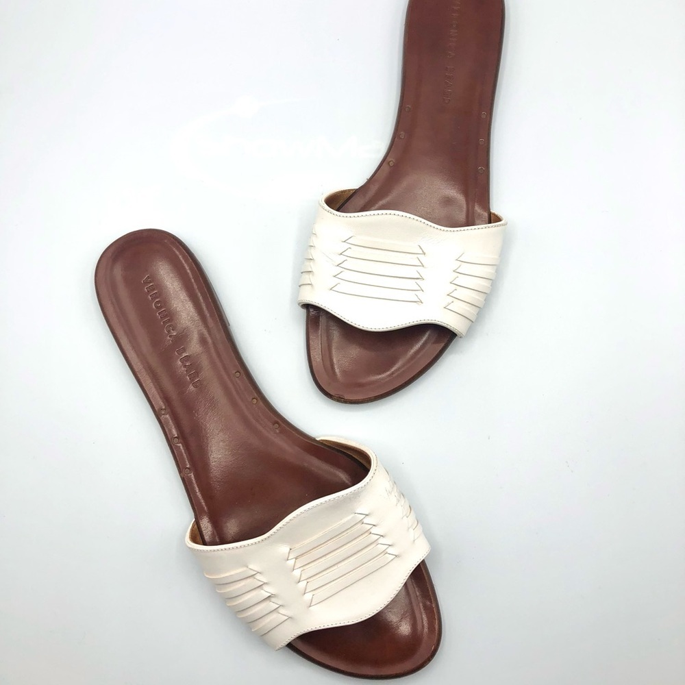 Veronica Beard Faven Huarache Slide Sandal White - Picture 11 of 13